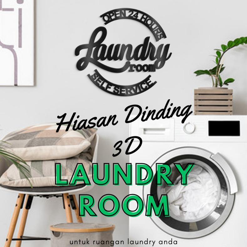 Hiasan Dinding Unik Estetik 3D Timbul "LAUNDRY ROOM" hd009
