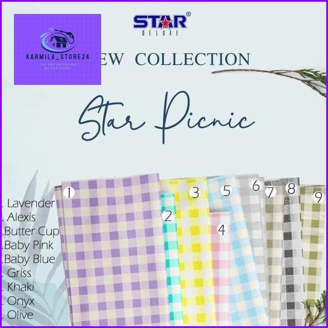 Bahan Kain Sprei Star Meteran - STAR PICNIC