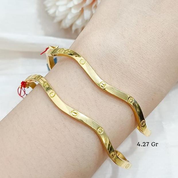 Gelang simple Tali Wanita Korea Hadiah Valentine Perhiasan Emas asli