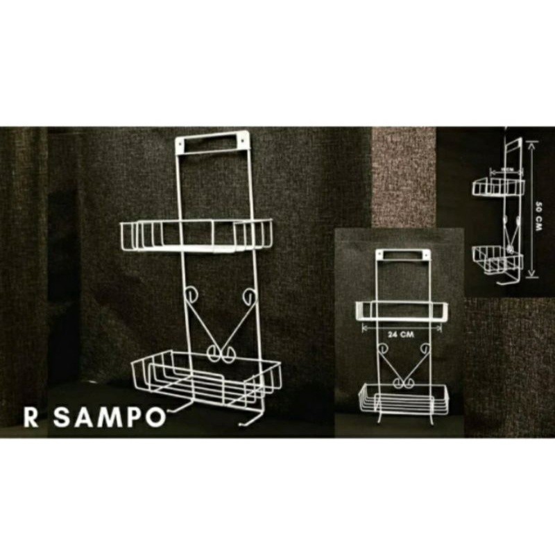 Rak Shampoo Besi Susun 2 Rak Gantung Rak Kamar Mandi