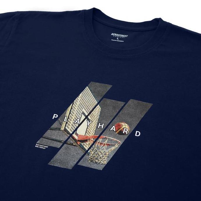 Aerostreet T Shirt Basketball Navy Kaos T Shirt AABAA Original