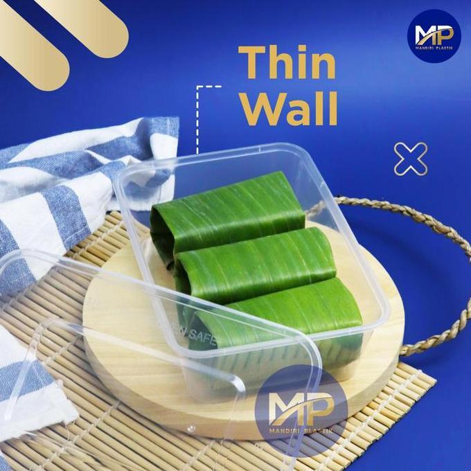 Saveme- Thinwall Rectangle Ot 750Ml Cup Mika Oti Food Container Kotak Makan Plastik Persegi Panjang 