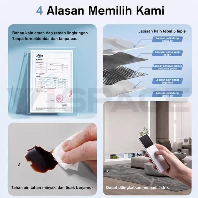 Spesial Tirai Gorden Tirai Kantor Tarik Roller Blind Tirai Jendela Aesthetic Gorden Tarik Tirai Roll