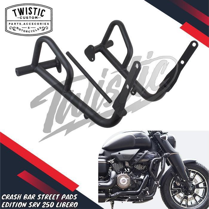 (Best Saller) Engine Guard Crash Bar Pelindung Mesin Street Pads Edition Motor Qjmotor Qj Motor Srv 
