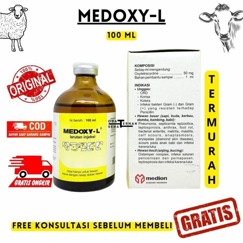 MEDOXY L 100ML - Obat Anti Infeksi Hewan Spektrum Luas Sapi Kambing Babi Ayam Unggas