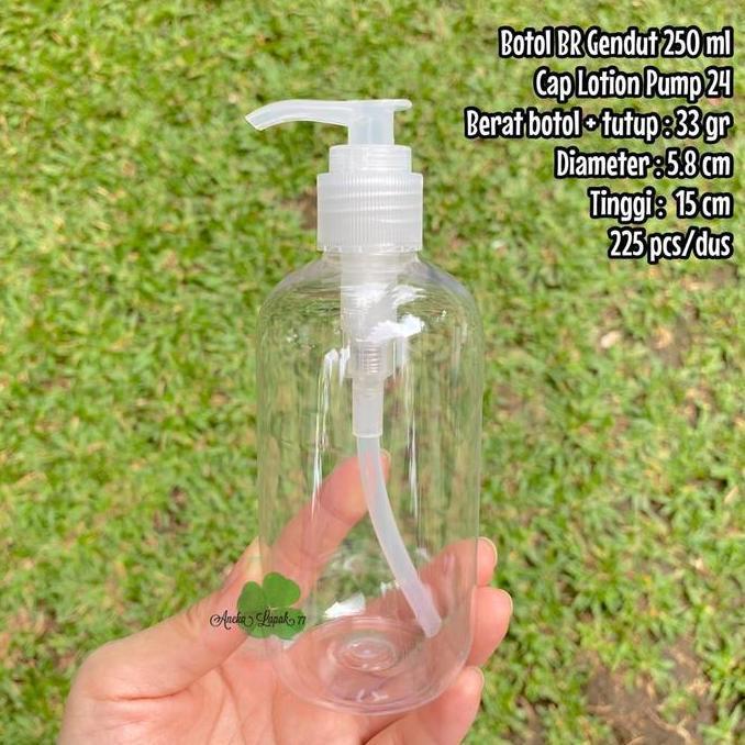 XALARA Botol LOTION PUMP SBR Gendut 250 ml botol kemasan kosmetik 250 ml unik