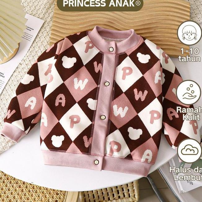 Princess Anak 110 Tahun Sweater Anak Perempuan Motif Dinosaurus Lucu L Jaket Lengan Panjang Anak Pak