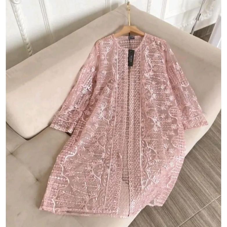 HOT DEALS Atasan tunik wanita cantik viral 2025 full brokat cantik elegan