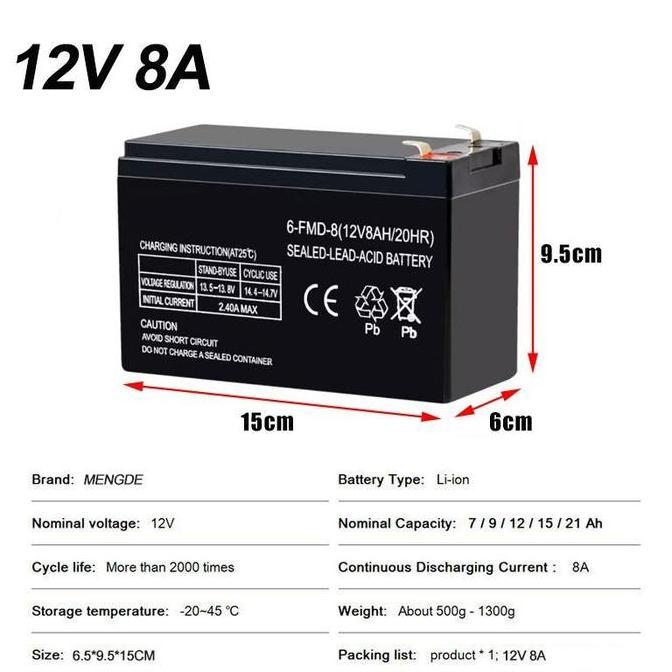 Aki Kering Original 12V 12Ah / Aki Sprayer Elektrik 12V 12Ah / Aki Battery12V 8Ah / Aki Kering Spray