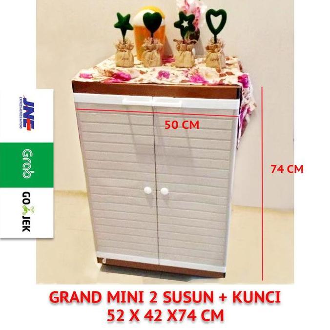 Lemari pakaian / lemari plastik grand mini club susun 2 + kunci