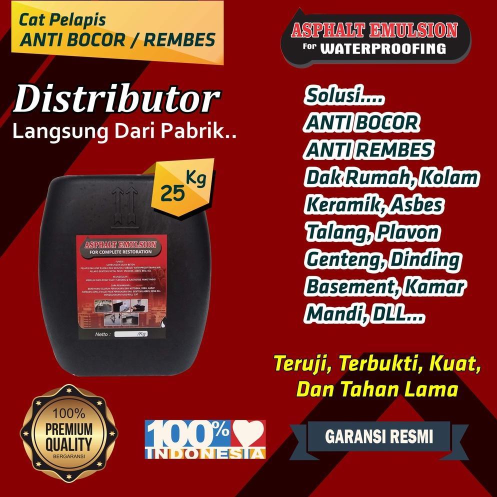 Cat Pelapis Anti Bocor Aspal Cair Anti Bocor Cat Tembok Anti Bocor  Asphalt Emulsion 25 Kg