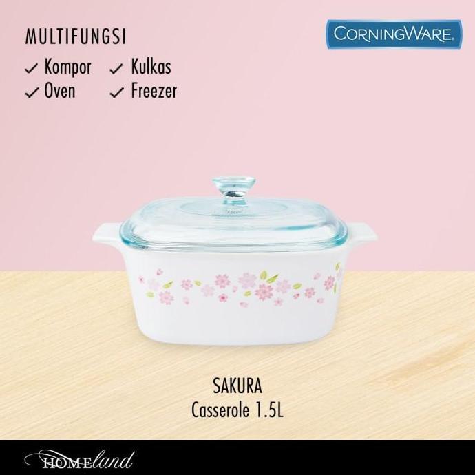 Corningware Sakura Casserole / Panci Kaca
