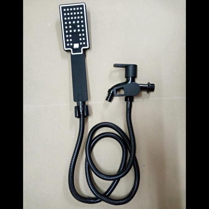 Paket Hand shower hitam Kran Minimaliskomplit shower