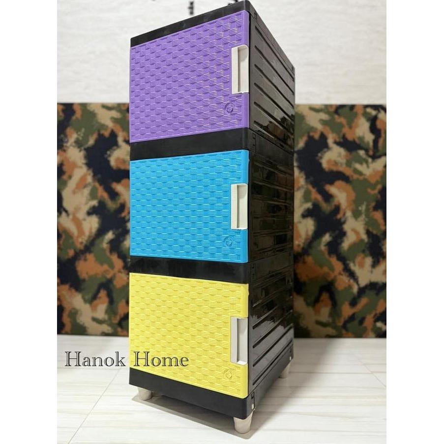 COD Lemari Pakaian Plastik Susun 2,3 Full Kunci Atau Tanpa Kunci Aesthetic