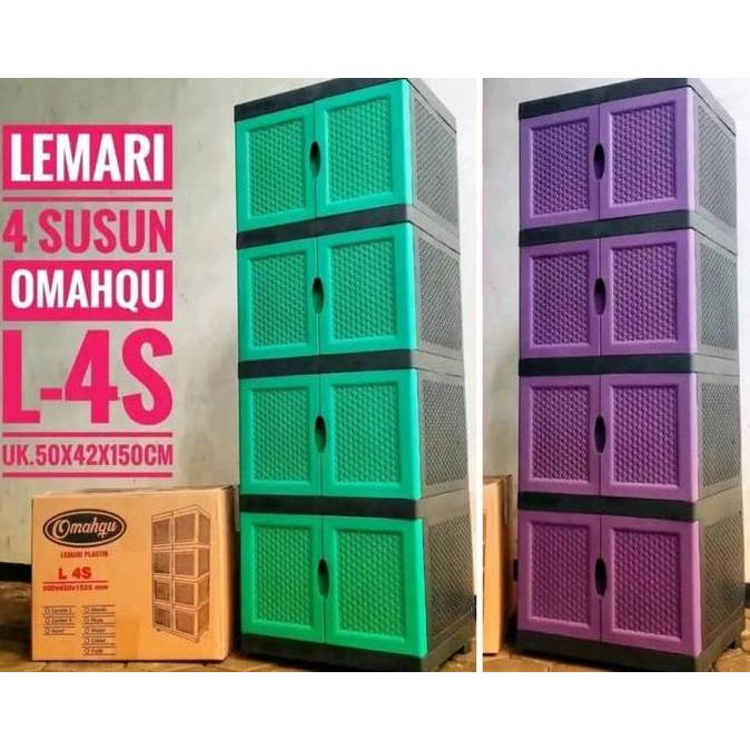 LEMARI 4 SUSUN OMAHQU bahan plastik tebal tidak mudah patah tinggal rakit saja