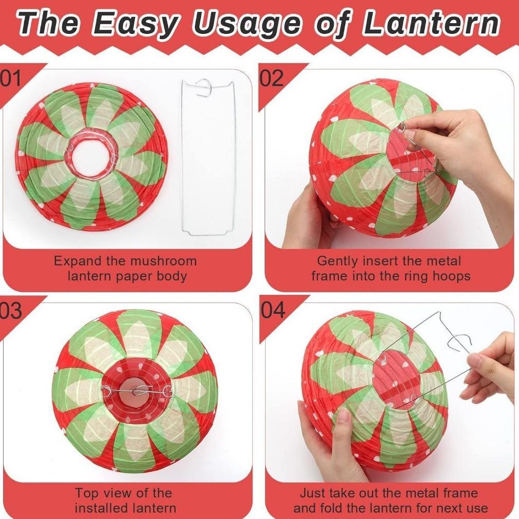 Lampion Pesta Lampion Imlek Lampion Pesta Kertas Dekorasi  Stroberi  Lampion  Lampion Bulat Dekorasi
