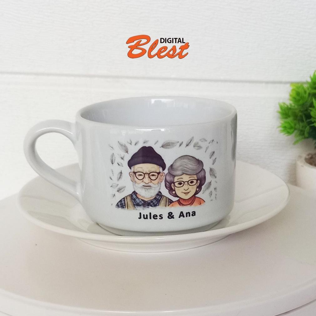 Cup And Saucer Keramik Custom Untuk Promosi