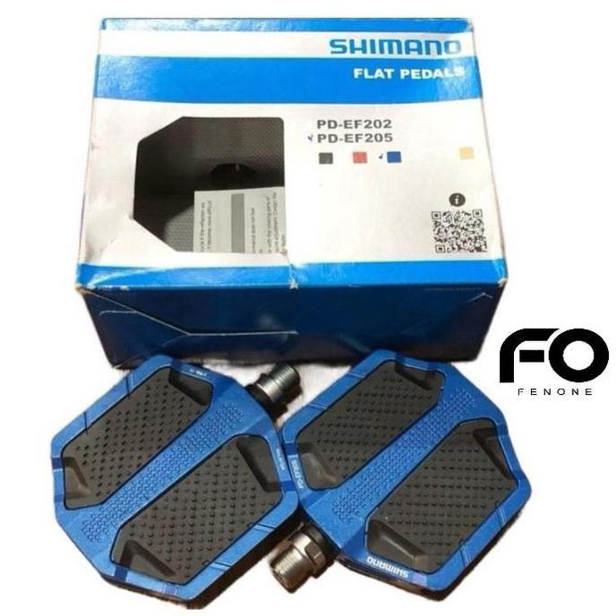 PEDAL SEPEDA SHIMANO PD-EF205 BLUE PEDAL FLAT / PEDAL SHIMANO BLUE BIRU FLAT MTB