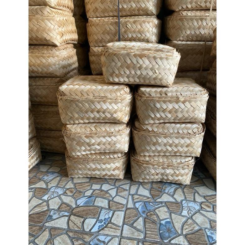 ( Sepasang ) Besek Nasi 15 X 15 Besek Nasi Berkat Besek Souvenir Besek Hampers Besek Snack