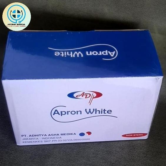 plastik apron white celemek medis isi 100pcs / apron plastik sekali pakai isi 100pc