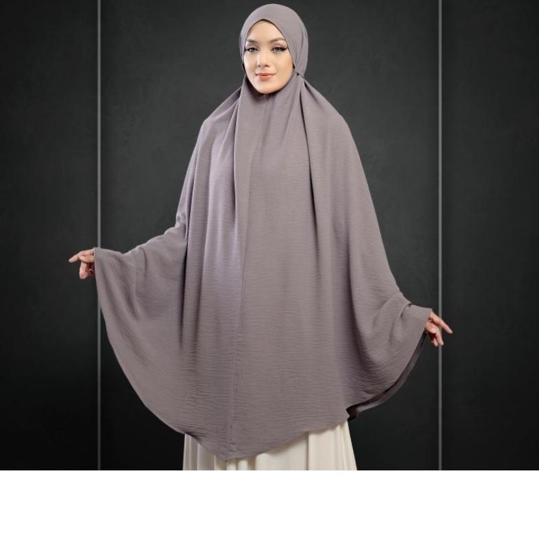 BIG PROMO Khimar Jumbo 5XL Crinkle Airflow Premium Jilbab Syari Non Pet Panjang Adem