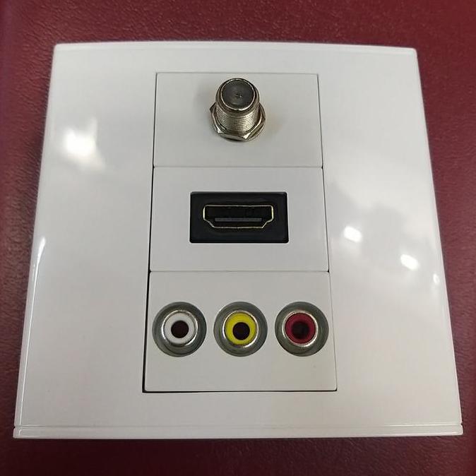 TERMURAH - stop kontak hdmi rca tv soket face plate modul