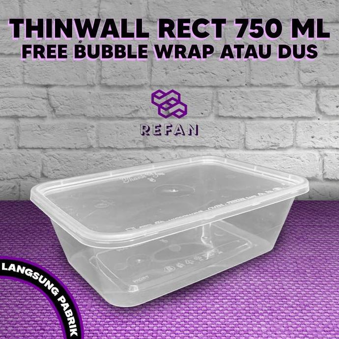 Kotak Makan Plastik 750 Ml Thinwall / Tempat Makan Plastik Food Grade