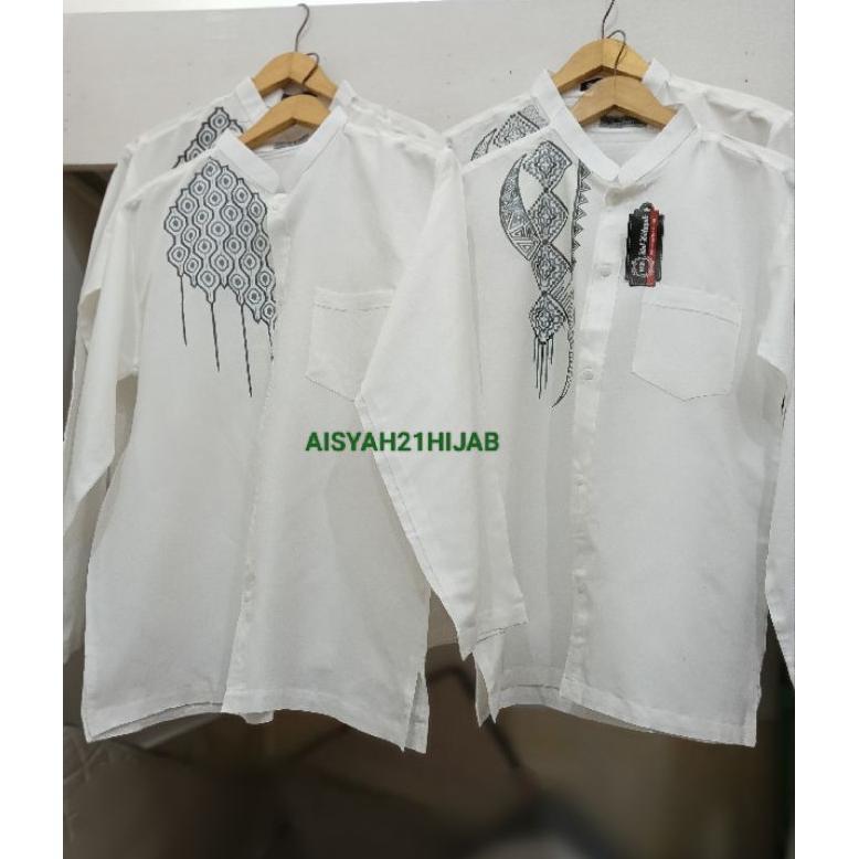 Termurah Aisyah21Hijab | Baju Koko Lengan Panjang & Pendek | Dewasa & Remaja | White