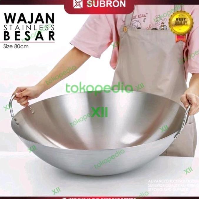 Subron St Wss~70 Jumbo Stainless Wok 70 Cm Wajan Kuali Besar Tebal