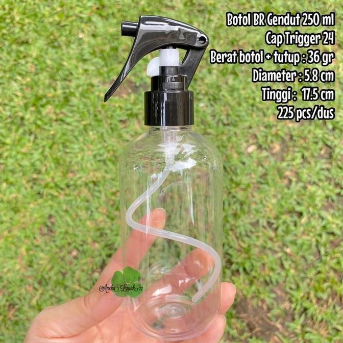 LUBICHONE Botol TRIGGER SBR Gendut 250 ml botol kemasan kosmetik 250 ml unik