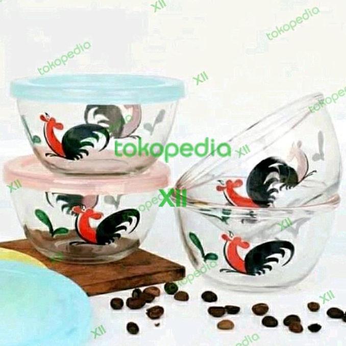 Kukuruyuk Collection 9Cm Mangkok Kaca Legendaris Ayam Jago + Tutup