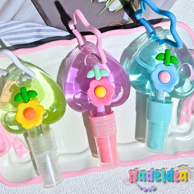 VERCHASE Nadeldza Hand Sanitizer Spray Love Bunga Aesthetic Gantungan Tas Hand Sanitizer Lucu