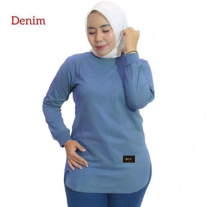 Murah Kaos Polos Oval Wanita/Kaos Lengan Panjang Wanita Premium/Atasan Katun Wanita Jumbo/Kaos Panja