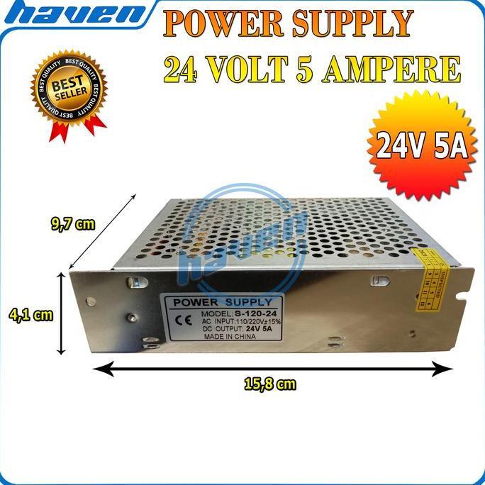 POWER SUPPLY 24V 5A / PSU 24V 5A SWITCHING POWER Terlaris