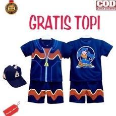 Awet Free Topi / Baju Anak Boboiboy Setelan Anak Boboiboy Air Api Halilintar Daun Gempa