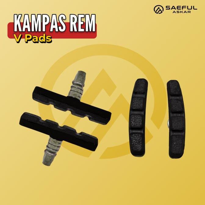 Murah Kampas Rem Sepeda V-Brake 70mm Kanvas Rem Karet Hitam Model V Sepeda Gunung Lipat BMX MTB Non 
