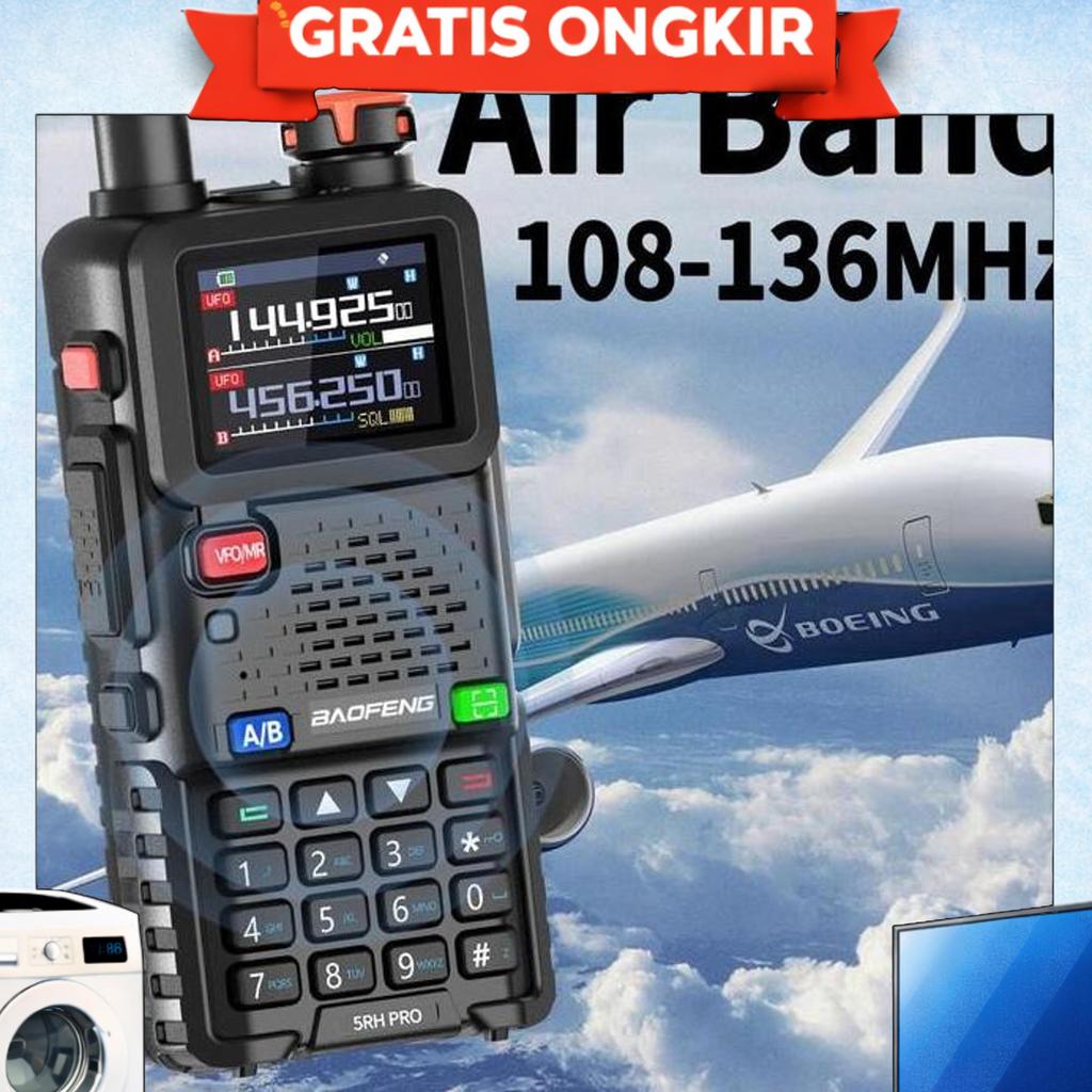 Baofeng Ht Uv-5Rh Pro 10W Gps Dual Band Radio 108-136Mhz & 136-174Mhz Dengan Garansi 1 Tahun Baterai