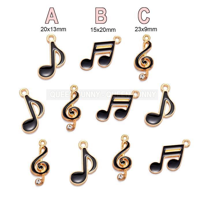 (Best Saller) 1Pc Charm Enamel Nada Not Balok Musik Melodi Kunci G Music Melody Bandul Liontin Penda