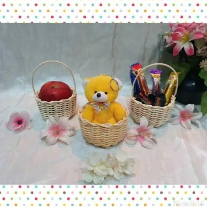 [K52S] Keranjang rotan kecil imut 9x6 cm telur parcel snack buah