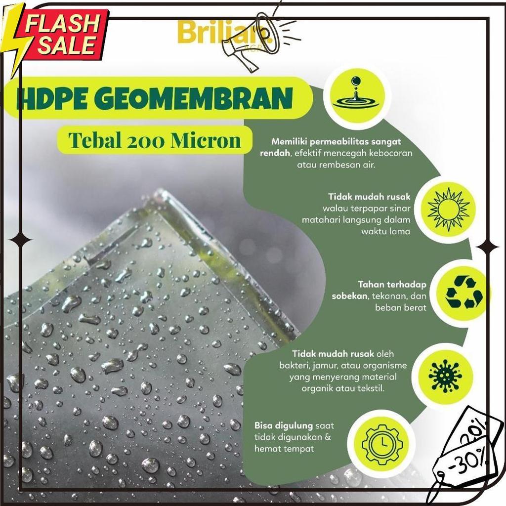 Geomembran Hdpe Tebal 500 Micron Lebar 5 Meter Meledak