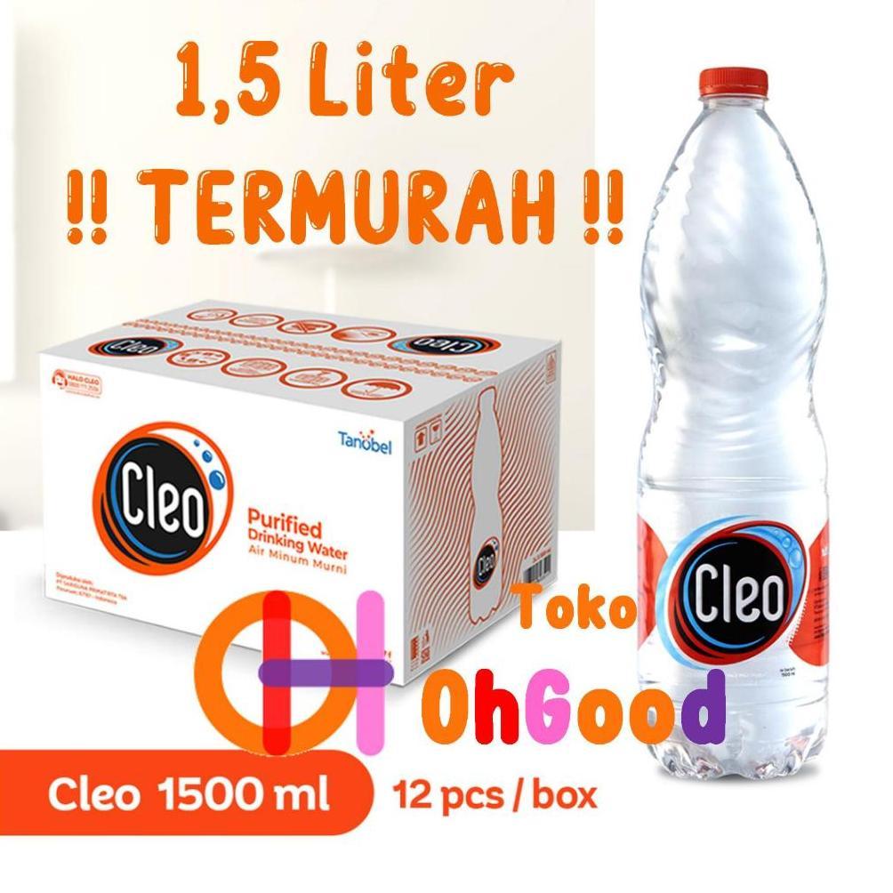 Air minum mineral Cleo 1500mL 1500 mL 1.5L 1.5 L Liter isi 12 botol BPA Free