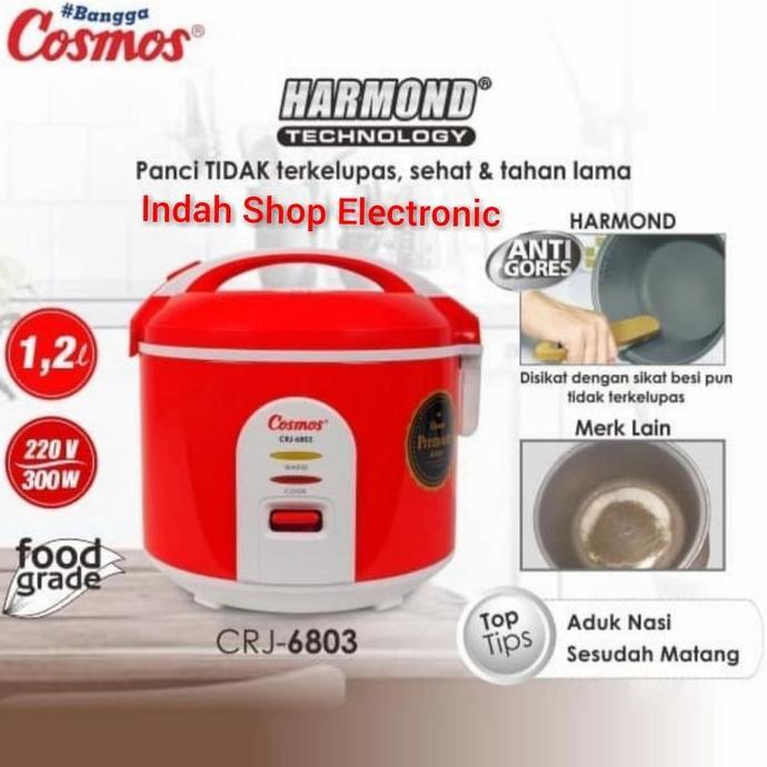 BEBAS ONGKIR - Magic Com Cosmos CRJ 6803 Harmond 1,2 Liter Panci Anti Gores