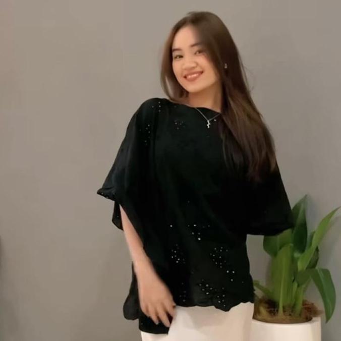 Raia Kaftan Outer Bordir - Kaftan Lebaran - Outer Kaftan-baju bordir wanita Katun Muslim Putih GM