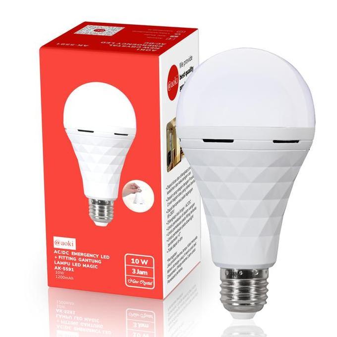 Bisadisini- Aoki Lampu Bohlam Led Ac/Dc New Crystal Darurat Emergency Lamp Baterai Downlight Gantung
