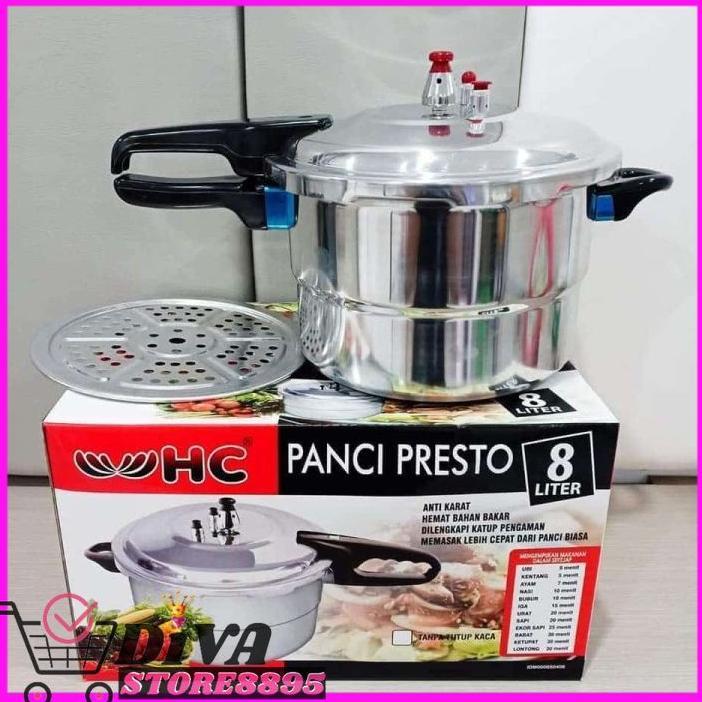 PRESTO HC /PRESTO HAPPY CALL 8 LITER WITH STEAMER PRESTO STAINLESS HAPPY CALL