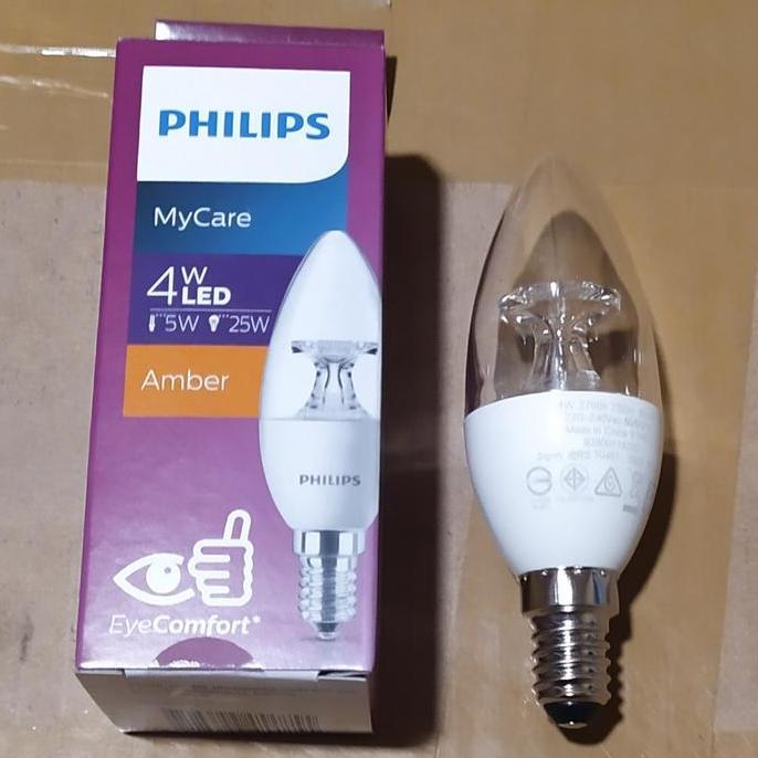 Bisadisini- Lampu Led Candle Philips 4 Watt ( E14/Kuning )