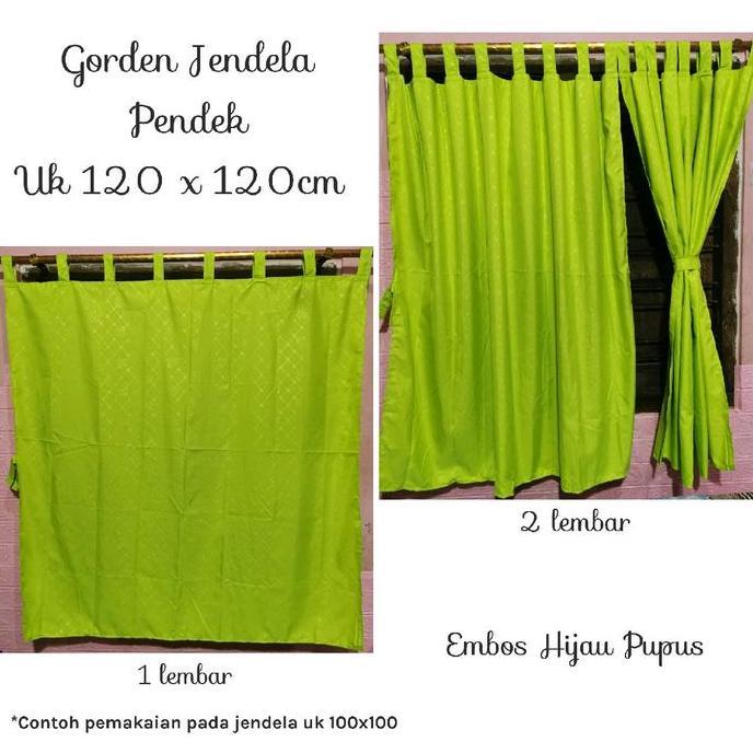 Dimari- Gorden Pintu Gorden Jendela Polos Embos Tali Perekat Katun Curtain