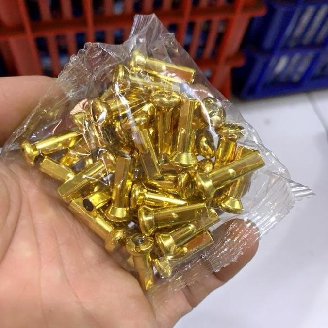 Nipple Nepel Jari Jari Ruji Warna Gold - Crome Ukuran Besar 9G X9 Universal Motor Premium