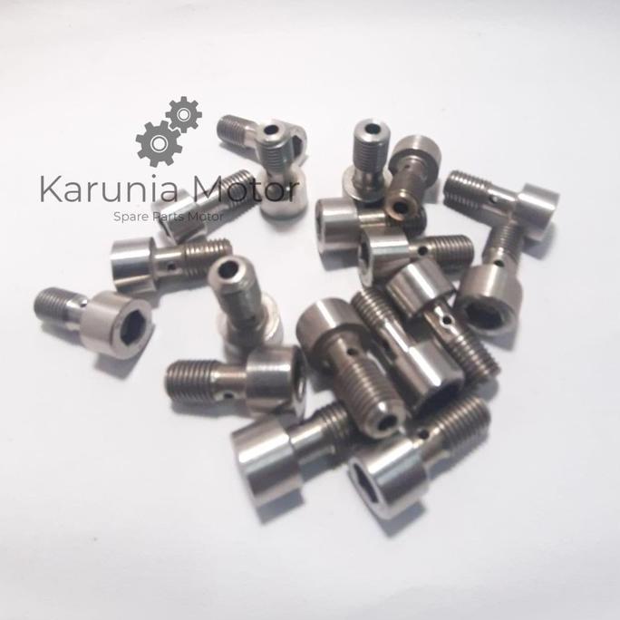 Baut Selang Slang Rem Disc L Stainless Asli