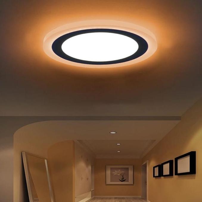 Bisadisini- Golden Led Lampu Downlight Led 3 Warna 6Watt Downlight Panel/Putih/Kuning Lampu Plafon L